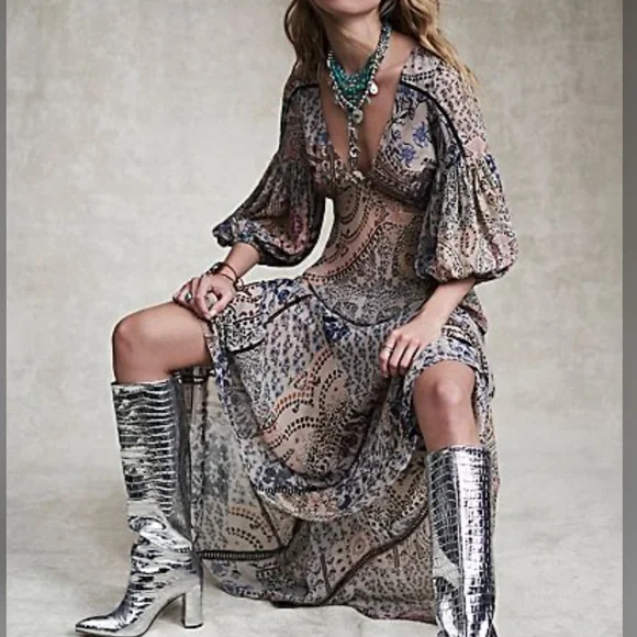 Free People | Dresses | Free People Moroccan Dreams Pieced Ladder Lace  Inset Maxi Dress | Poshmark
